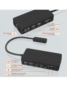 Estación de Acoplamiento Microsoft Surface 12 en 1 HDMI VGA 2