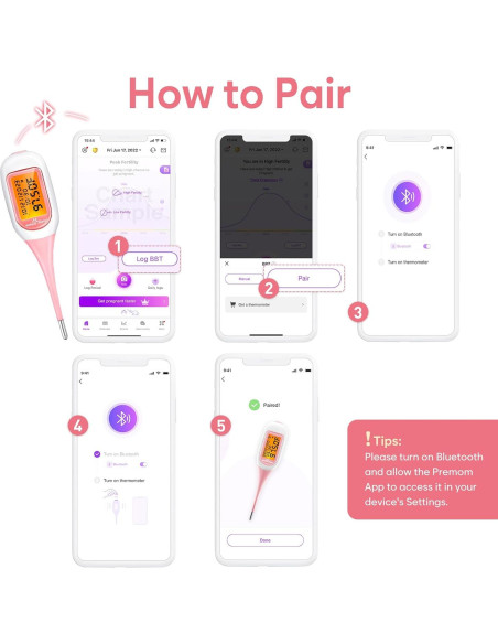 Termómetro Basal Inteligente Easy@Home EBT-300, Pantalla Grande