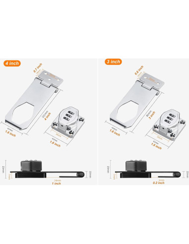Cerradura de Armario ETEKJOY Sin Llave 3 Dígitos Plata 10 cm