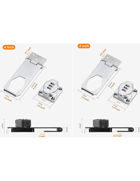 Cerradura de Armario ETEKJOY Sin Llave 3 Dígitos Plata 10 cm