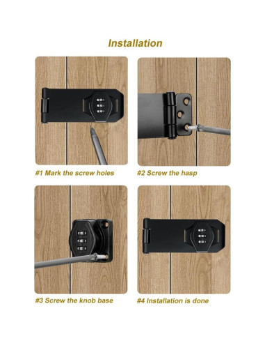 Cerradura de Armario ETEKJOY Sin Llave 3 Dígitos Plata 10 cm