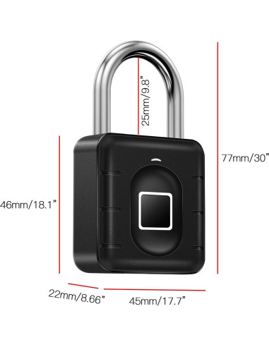 Candado Biométrico AICase IP67 Huella Dactilar Recargable