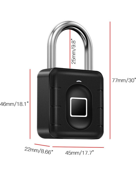 Candado Biométrico AICase IP67 Huella Dactilar Recargable
