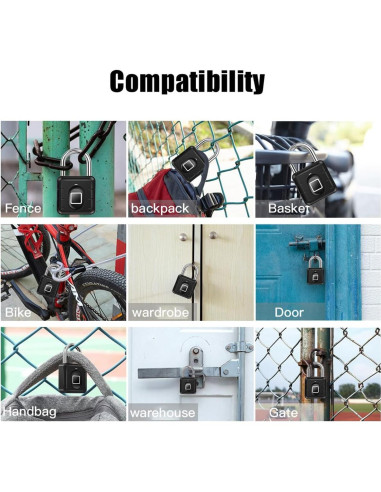 Candado Biométrico AICase IP67 Huella Dactilar Recargable