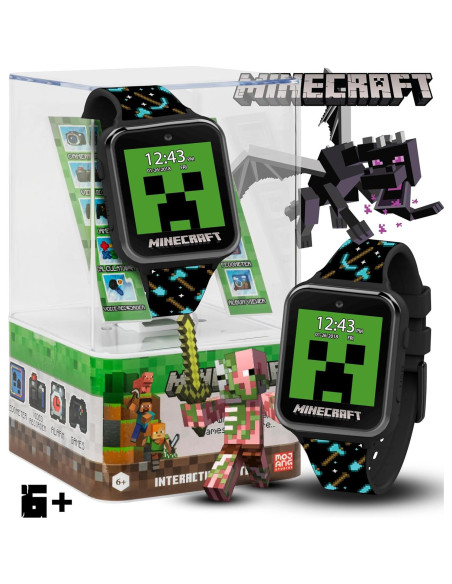 Reloj Inteligente para Niños Minecraft - Pantalla Táctil, Juegos, Cámara