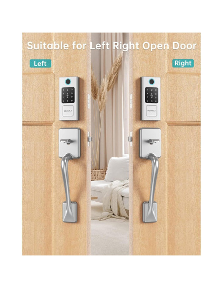 Cerradura Inteligente HEANTLE Biométrica Bluetooth 1.27kg