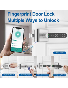 Cerradura Biométrica Inteligente BIWIBON BCA-02 Plata 2