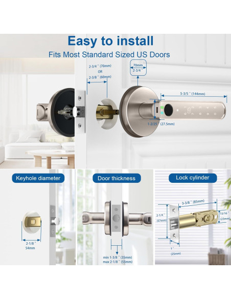 Cerradura Biométrica BAFUWEIY CA02-N con App y Huella Cerradura Biométrica BAFUWEIY CA02-N con App y Huella