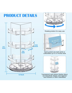 Soporte de Exhibición Giratorio Aottom 3 Niveles Acrílico 2