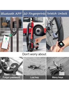 Candado de Cable Biométrico Dhiedas 42cm Bluetooth Negro 2