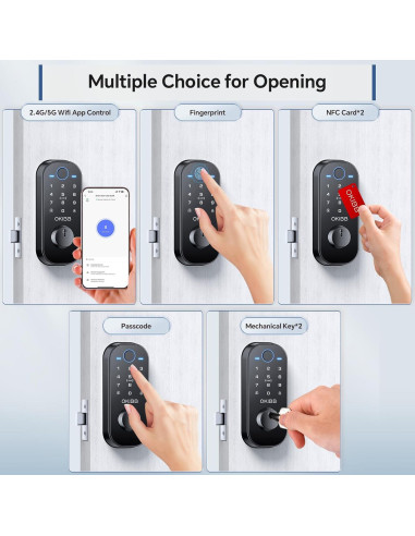 Cerradura Inteligente OKIBB con Huella Dactilar y Wi-Fi