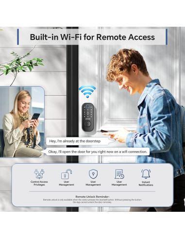 Cerradura Inteligente OKIBB con Huella Dactilar y Wi-Fi