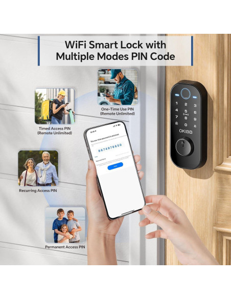 Cerradura Inteligente OKIBB con Huella Dactilar y Wi-Fi