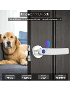 Cerradura Inteligente ERAY E196 con Huella Dactilar Plata 2