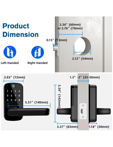 Cerradura Inteligente Olumat Biométrica con Huella y App