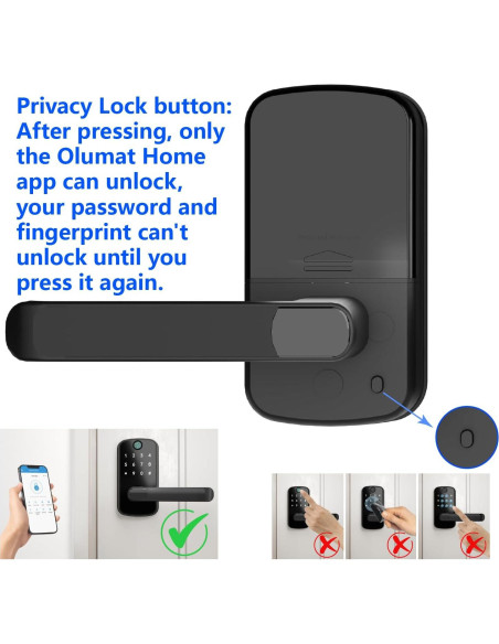 Cerradura Inteligente Olumat Biométrica con Huella y App