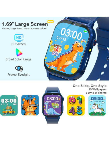 Reloj Inteligente para Niños Citfis D12 Azul con Juegos y Cámara