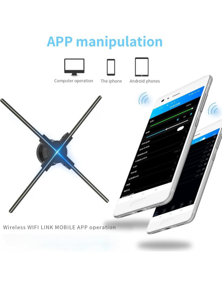 Ventilador Holográfico 3D GIWOX 52 cm con WiFi y APP