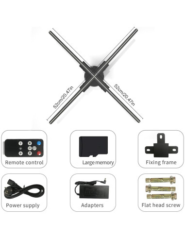 Ventilador Holográfico 3D GIWOX 52 cm con WiFi y APP