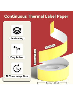 Cinta Etiquetadora PeriPage 14mm x 4.2m Amarillo 2