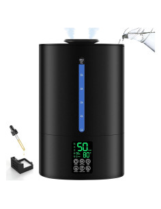 Humidificador Coolfiqu 6L con difusor de aceites - Negro
