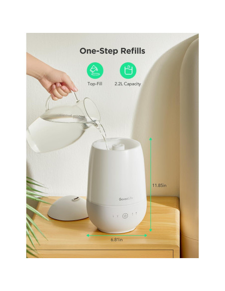 Humidificador Inteligente GoveeLife 2.2L con Control APP y Luz Nocturna