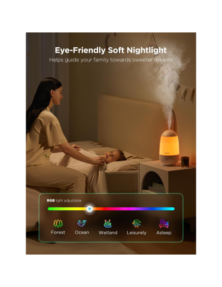 Humidificador Inteligente GoveeLife 2.2L con Control APP y Luz Nocturna