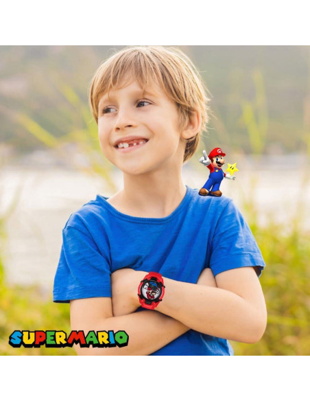 Reloj Digital Iluminado Super Mario para Niños Rojo 14-20.3 cm