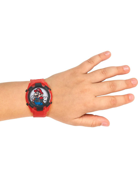 Reloj Digital Iluminado Super Mario para Niños Rojo 14-20.3 cm