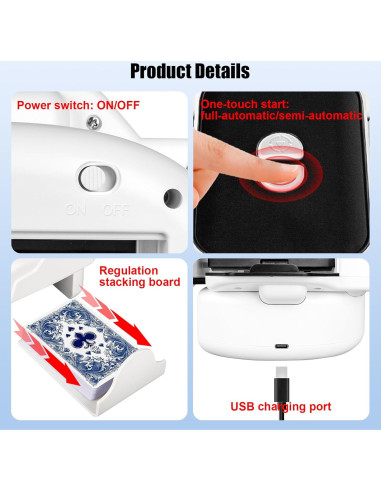 Barajador de Cartas Automático BEE&FLOWER TX666 Recargable