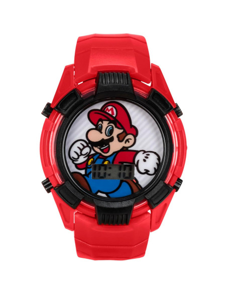 Reloj Digital Iluminado Super Mario para Niños Rojo 14-20.3 cm