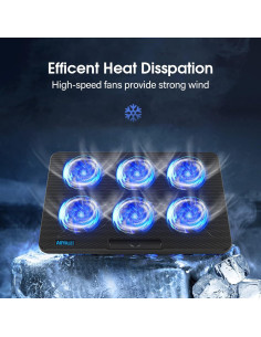 Base de Enfriamiento para Laptop AIMIUZI F5 6 Ventiladores 0.84 kg 2