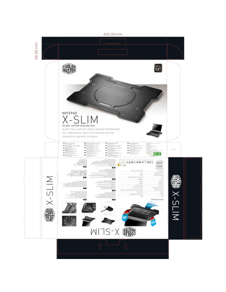 Cooler Master NotePal X-Slim Base Enfriadora para Laptop 17" Cooler Master NotePal X-Slim Base Enfriadora para Laptop 17"