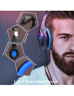 Auriculares Gaming YOUXU GM-1 Azul con Micrófono y Sonido Surround 2