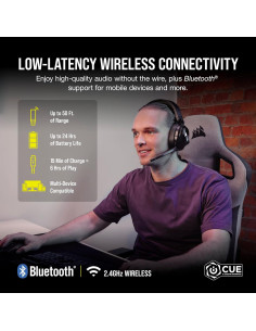 Auricular Gaming Corsair HS55 Wireless 50mm Bluetooth Negro 2