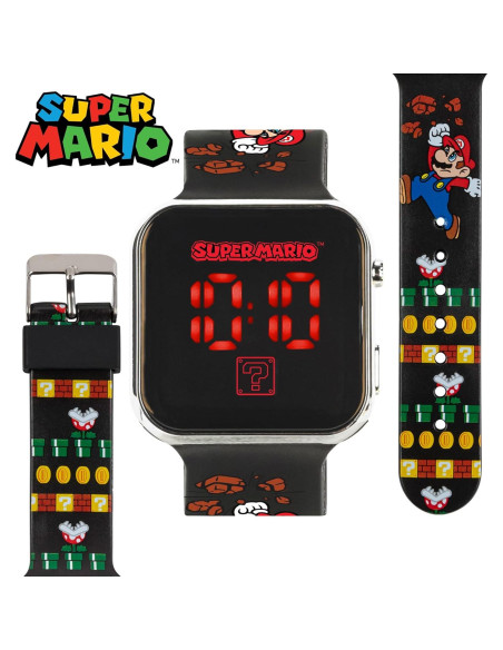 Reloj LED Accutime Super Mario para Niños - Correa Ajustable