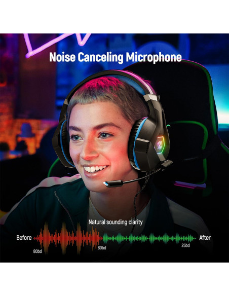 Auriculares Gaming Ozeino ZW1 con Sonido 7.1 y Micrófono