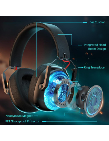 Auriculares Gaming Inalámbricos KAPEYDESI Capitán 600 - Negro