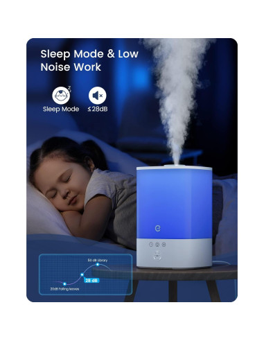 Humidificador inteligente Esemoil 3.5L WiFi 28dB para dormitorio