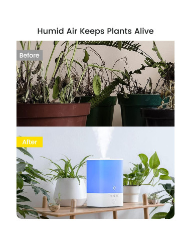 Humidificador inteligente Esemoil 3.5L WiFi 28dB para dormitorio