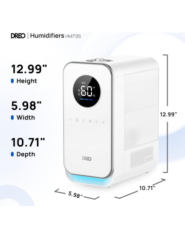 Humidificador Dreo 5L Inteligente Ultrasonido Blanco