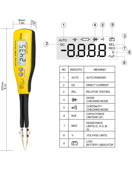 Multímetro Digital AOPUTTRIVER AP-990C SMD 6000 Cuentas