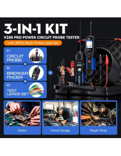 VDIAGTOOL V200 Pro Kit Probador Circuito Automotriz 12/24V 2