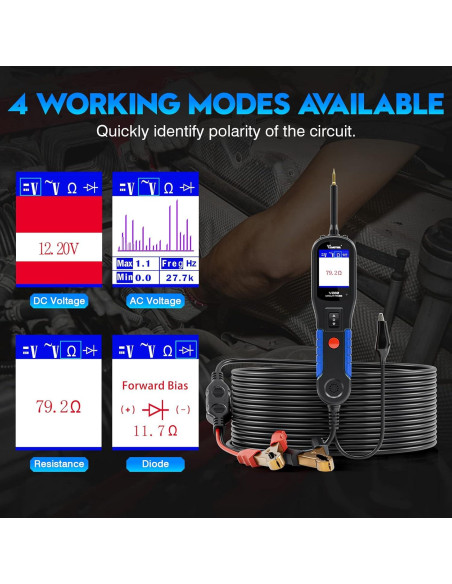 Kit de Prueba de Circuito VDIAGTOOL V200 12V 24V 40FT