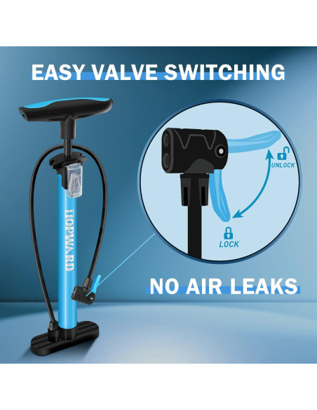 Bomba de Neumáticos Manual Topward para Bicicleta Azul