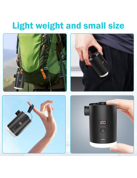 Bomba de Aire Portátil VUDIKEJ 4000mAh con Luz LED