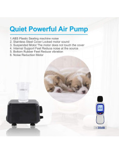 Bomba de Aire Silenciosa Hygger 5W 160GPH para Acuario 2