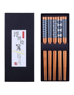 Palillos de Bambú Antner 22.5cm Reutilizables Estilo Japonés