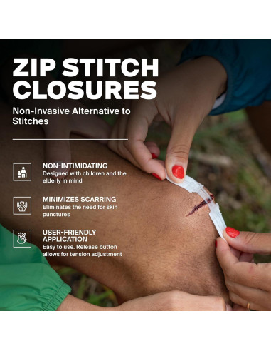 Cierres de Heridas Zip Stitch SurviveX - 3 Piezas