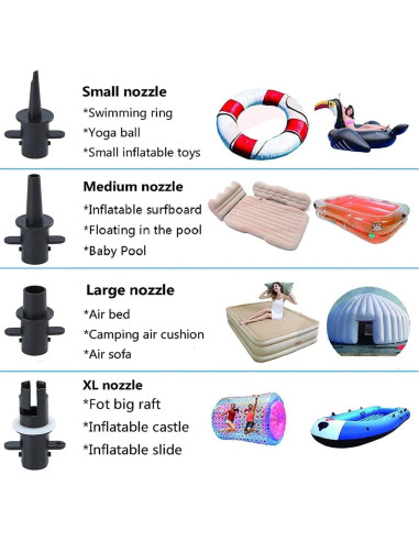 Bomba de Aire Eléctrica Dawnleague 800W con 4 Boquillas